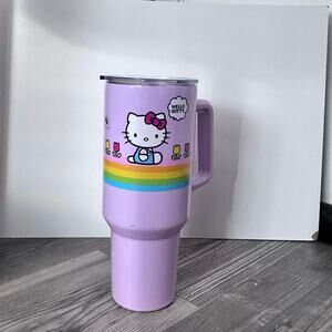 sanrio hello kitty purple water bottle thermos stainless steel